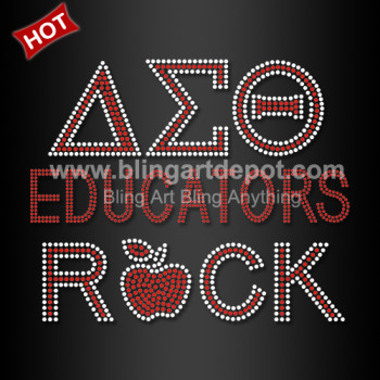 Delta Sigma Theta Educators Rock Rhinestone Iron On Transfer